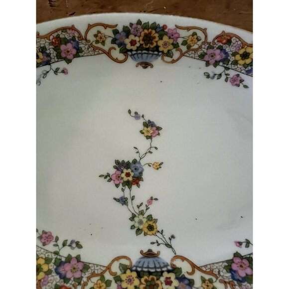 Vintage Thomas Bavaria Astoria Porcelain Oval Serving Dish With Floral & Gold Tr - Picture 4 of 5